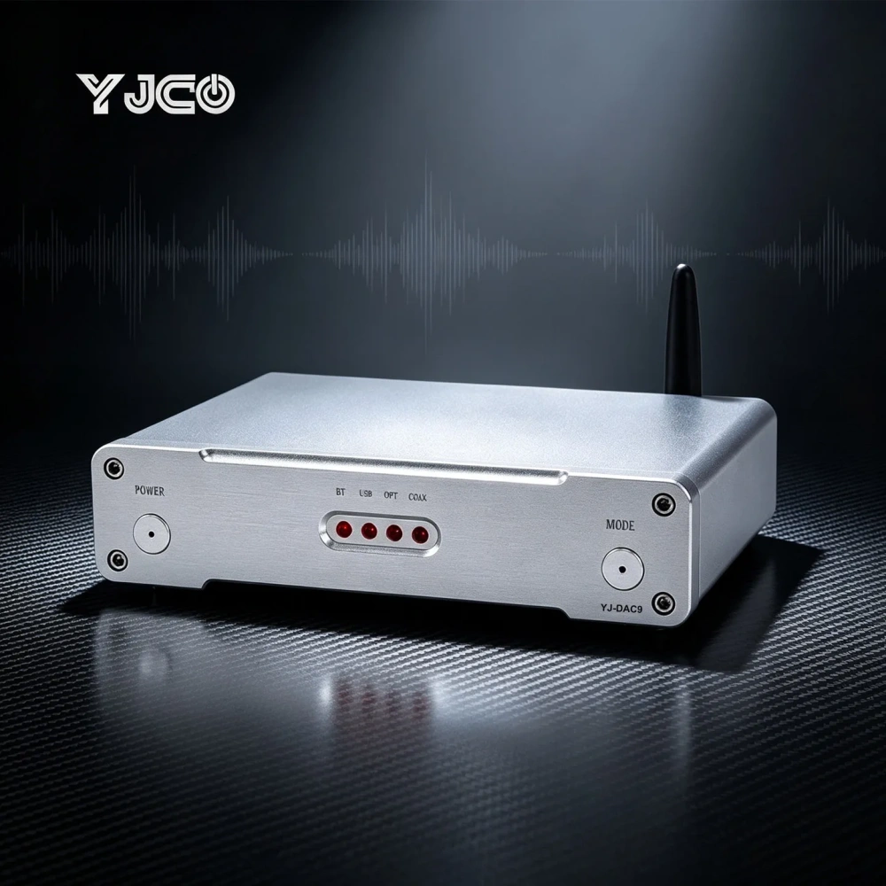 YJCO ES9038 Q2M DAC Decoder XMOS316 USB Bluetooth QCC3034 Optical Coaxial Audio Receiver Support DSD256 PCM384kHz DAC9