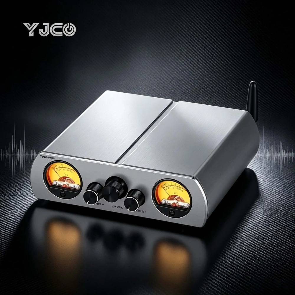 YJCO TPA3223 200W×2 Digital Power Amplifier Bluetooth 5.1 APTX HD HIFI Stereo Audio Amp With Dual VU Meter for Passive Speaker