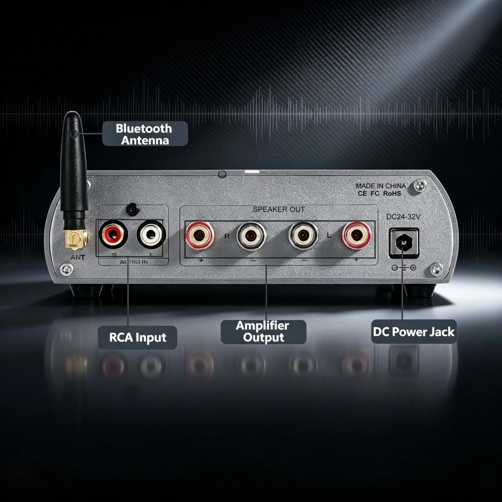 YJCO TPA3223 200W×2 Digital Power Amplifier Bluetooth 5.1 APTX HD HIFI Stereo Audio Amp With Dual VU Meter for Passive Speaker