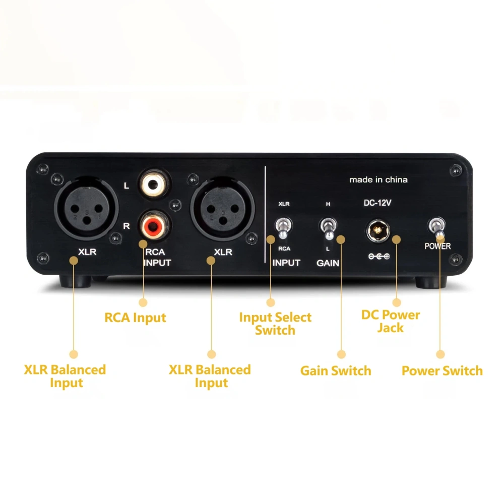 YJCO HiFi Balanced Headphone Amplifier TPA6120A2*2 Chip 4.4/3.5/6.35/XLR Output DC12V, Audiophile Desktop Balanced Amp E300