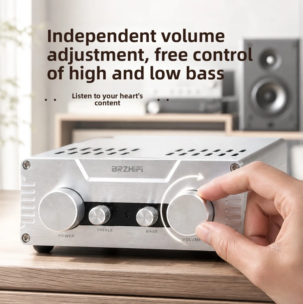 BRZHIFI New PA-407 Hi-Fi Thick-Film Amplifier, High-Fidelity Bluetooth 5.3 Desktop Home Power Amplifier