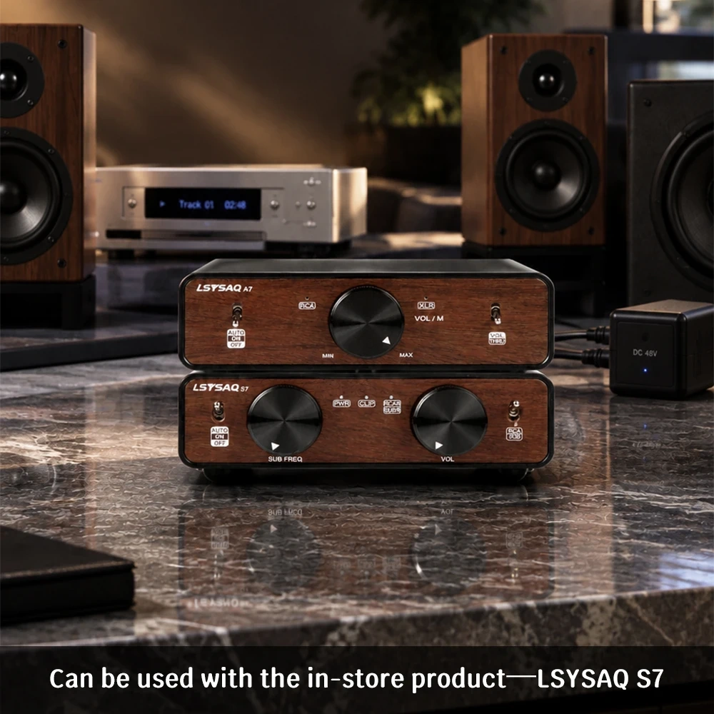 LSYSAQ A7 HiFi Digital Power Amplifier TPA3255 Dual Chip Stereo Class D Amp RCA XLR Input 250W×2 4Ω High Power Home Audio