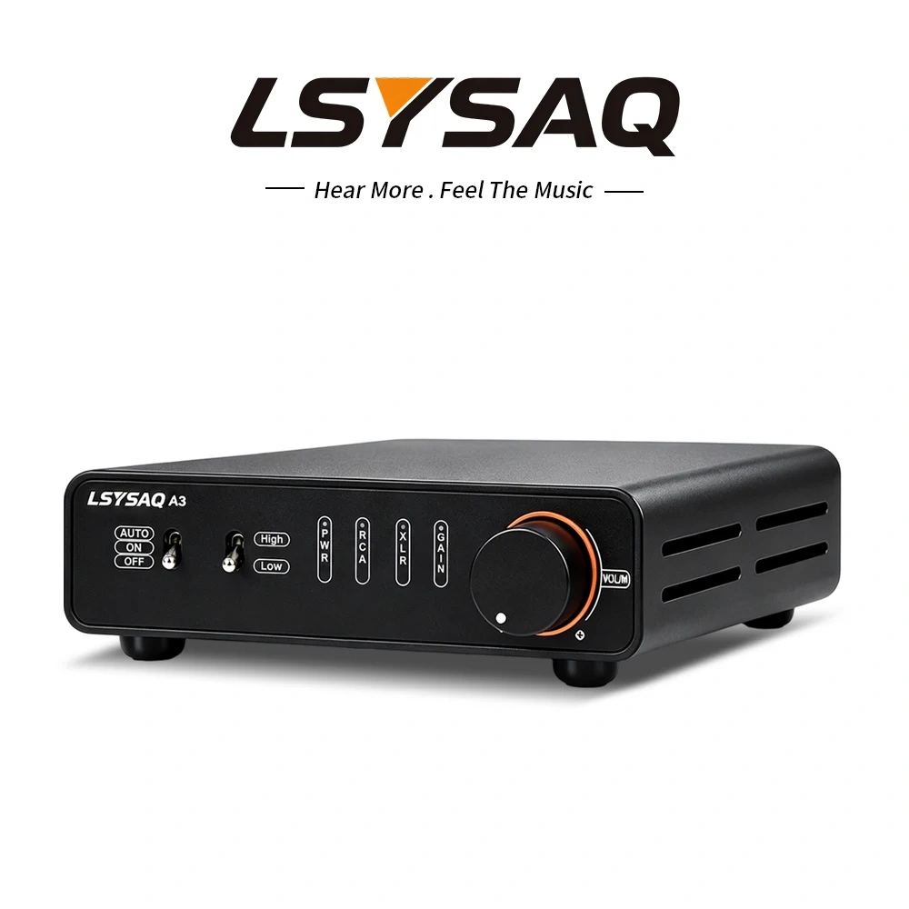 LSYSAQ A3 HiFi Stereo Digital Power Amplifier TPA3255 Class D Amp 250W×2 RCA XLR 6.35mm Input Desktop Audio Amplifier