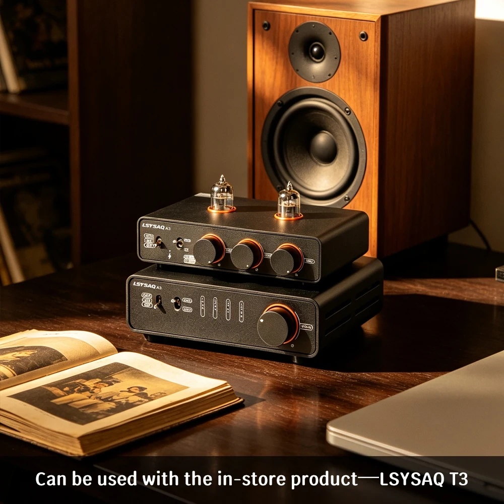 LSYSAQ A3 HiFi Stereo Digital Power Amplifier TPA3255 Class D Amp 250W×2 RCA XLR 6.35mm Input Desktop Audio Amplifier