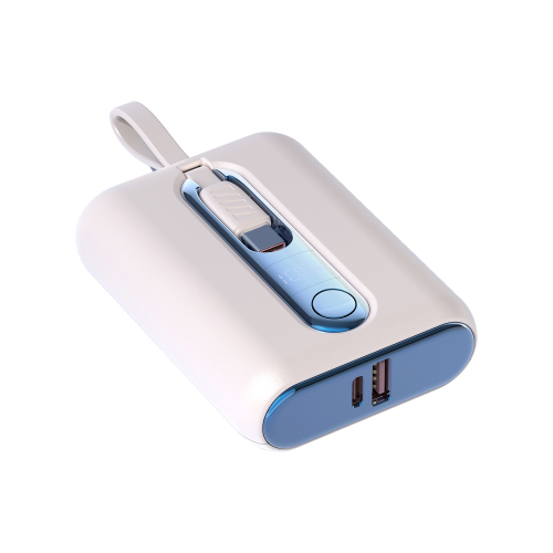 22.5W max Fast-charging Mini Power Bank with Built-in Cable
