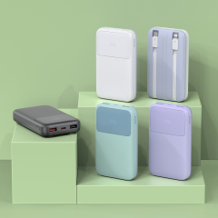 22.5W Fast-charging Power Bank with Built-in Cables