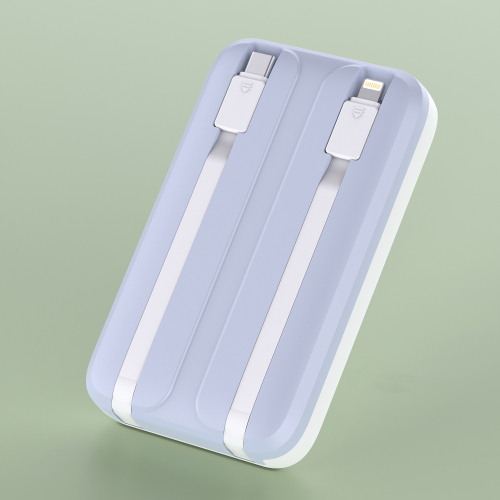 22.5W Fast-charging Power Bank with Built-in Cables