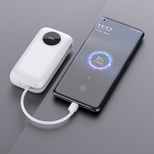22.5W max Fast-charging Power Bank with Built-in Cables