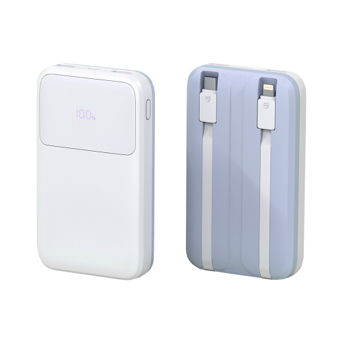 22.5W Fast-charging Power Bank with Built-in Cables