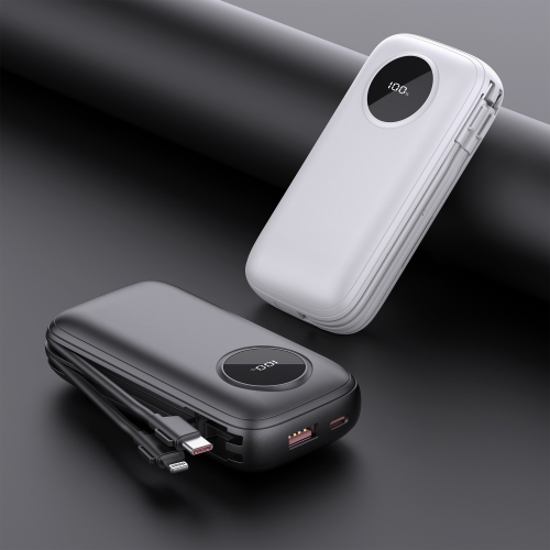 22.5W max Fast-charging Power Bank with Built-in Cables