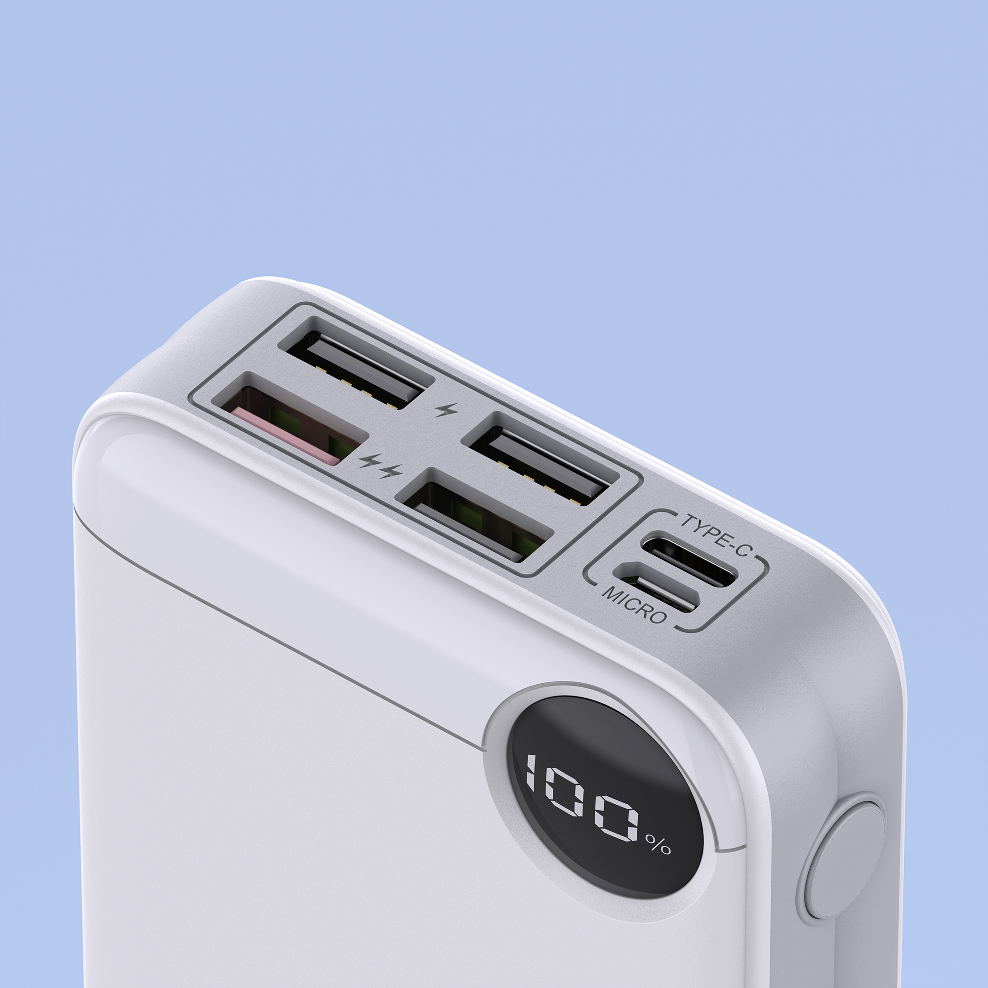 22.5W Fast-charging Power Bank with Multi-connectors