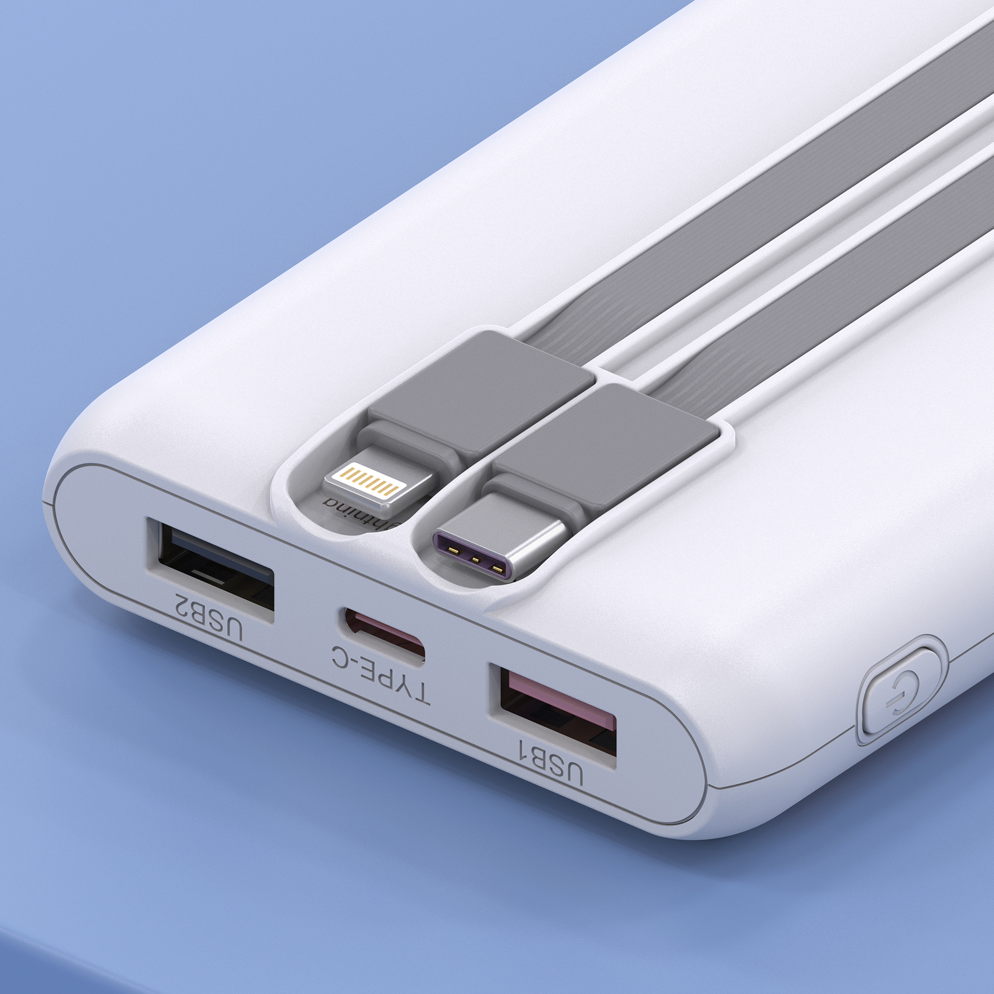 22.5W +PD20W Fast-charging Power Bank with Built-in Cables