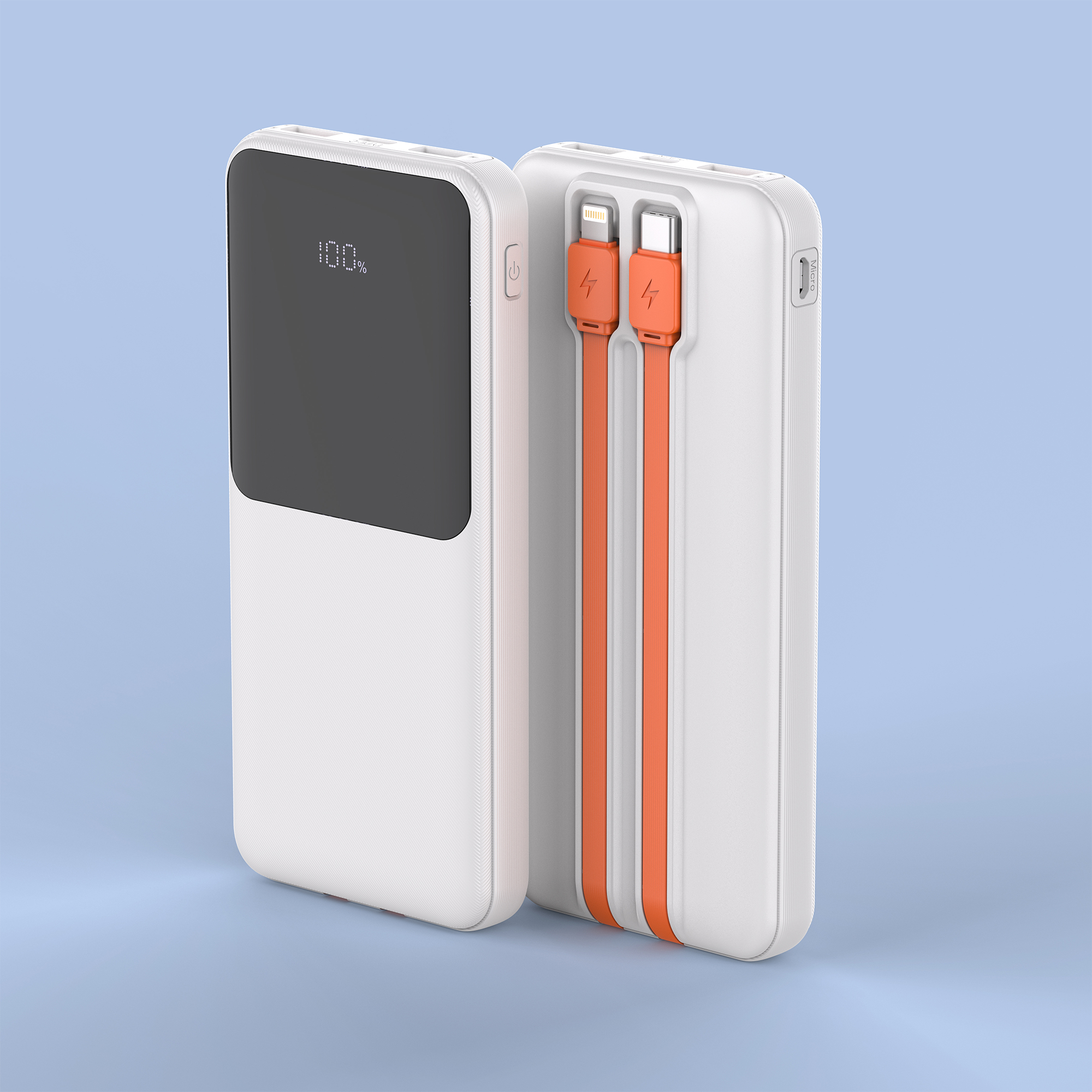 22.5W +PD20W Fast-charging Power Bank with Built-in Cables