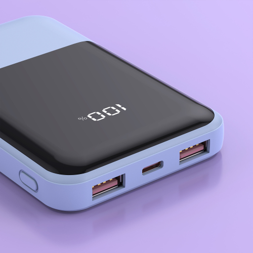 22.5W Fast-charging Slim Power Bank with Built-in Cables