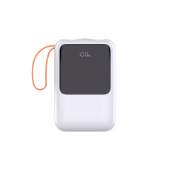 22.5W Fast-charging Power Bank with Built-in Cables & Flash-light