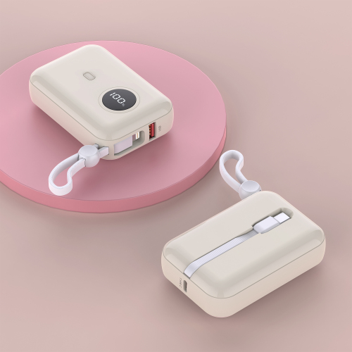 22.5W max Fast-charging Mini Power Bank with Built-in Cable