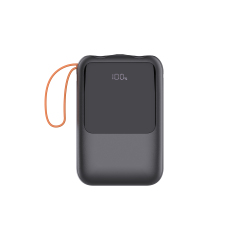 22.5W Fast-charging Power Bank with Built-in Cables & Flash-light