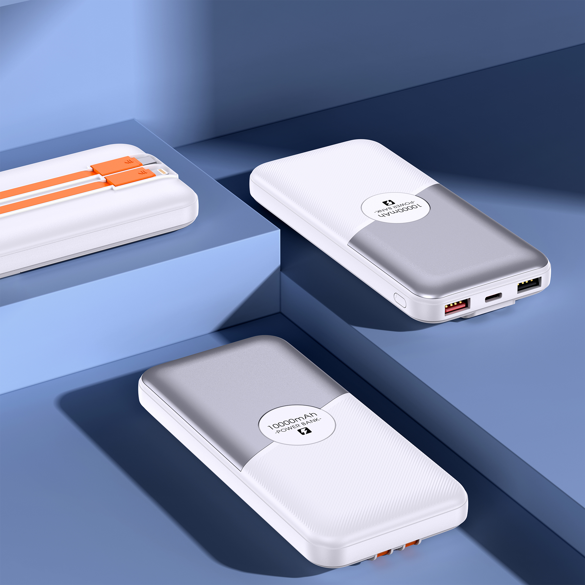 22.5W +PD20W Fast-charging Power Bank with Built-in Cables