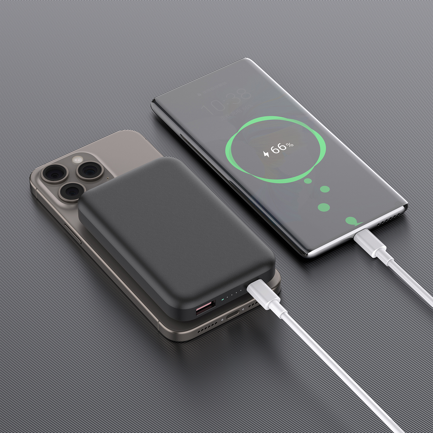 Magnetic wireless power bank for charging 3 devices