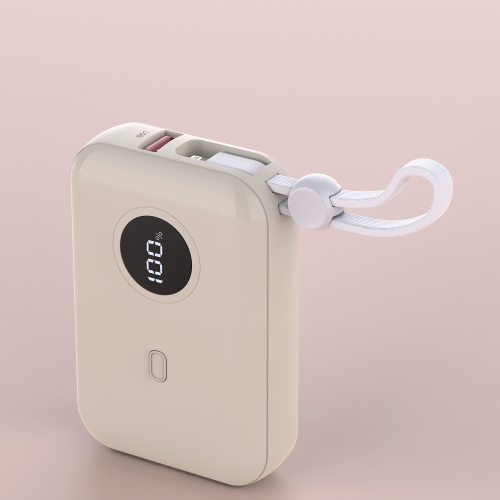 22.5W max Fast-charging Mini Power Bank with Built-in Cable
