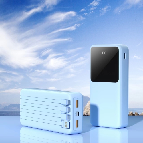 Fast-charging Power Bank with Built-in Cables