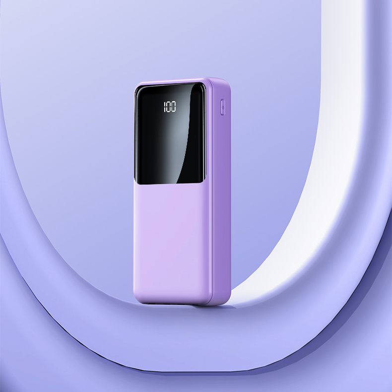 Fast-charging Power Bank with Built-in Cables