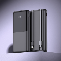 Fast-charging Power Bank with Built-in Cables