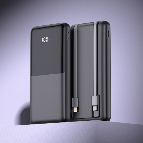 Fast-charging Power Bank with Built-in Cables