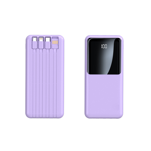 Fast-charging Power Bank with Built-in Cables