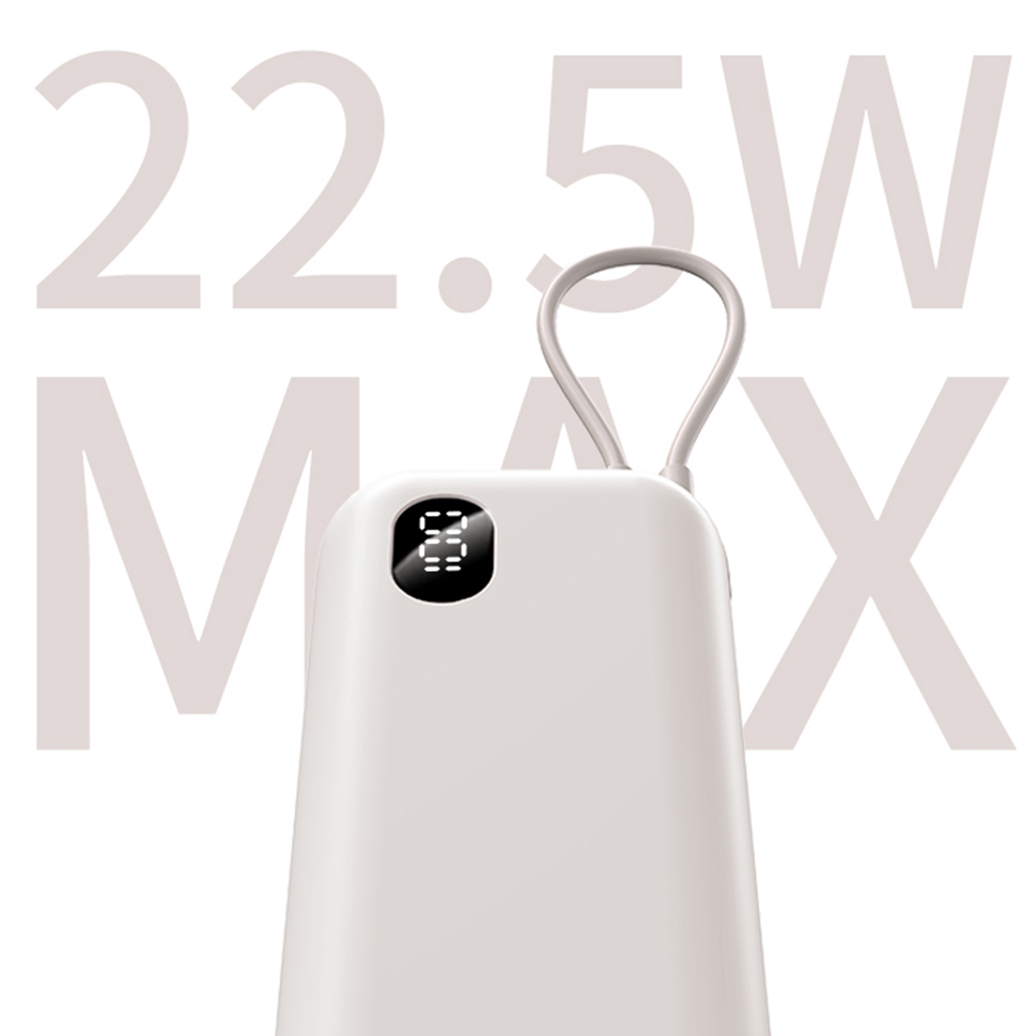 Max 35W Power Bank with Built-in Cable