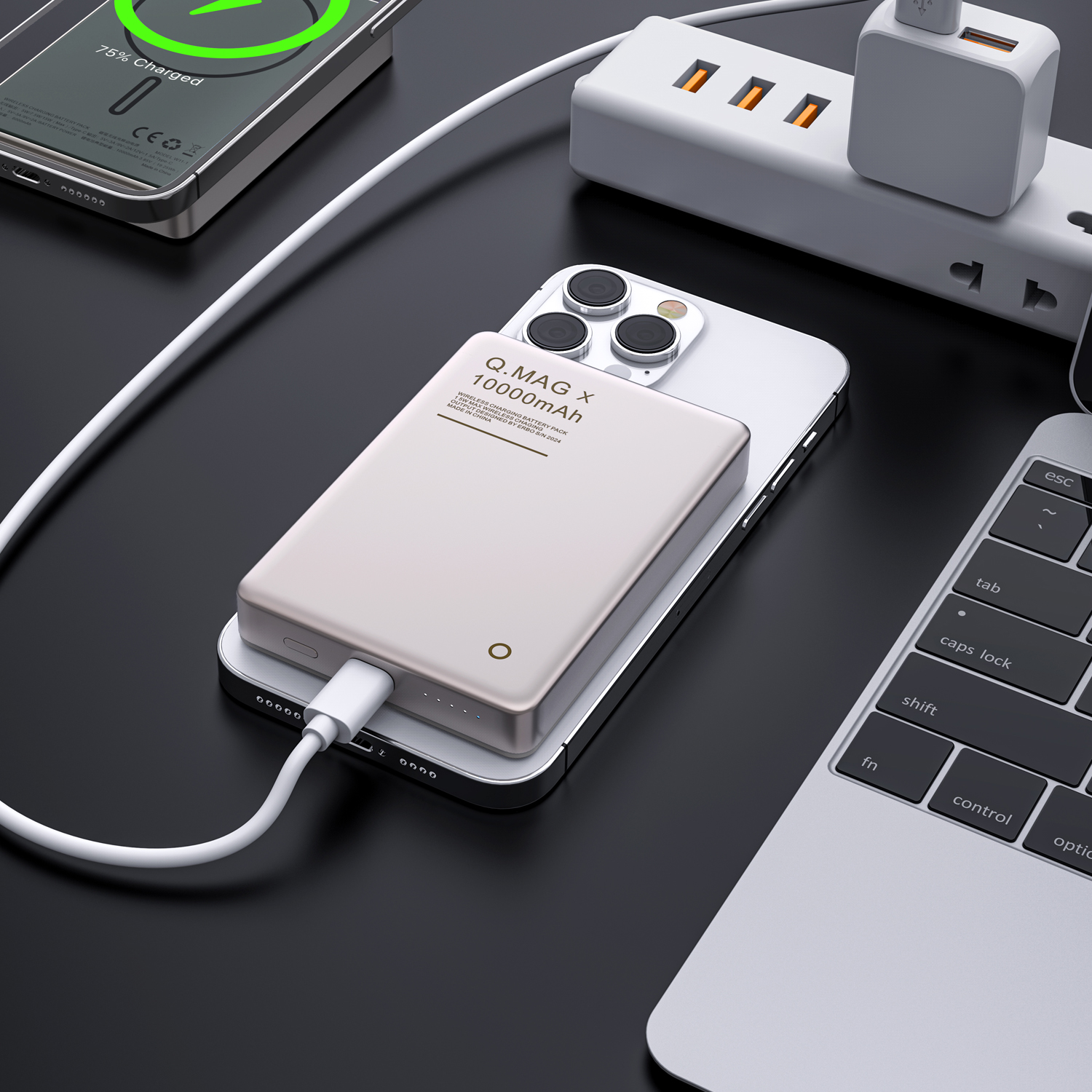 Glass Design Magnetic Wireless Power Bank