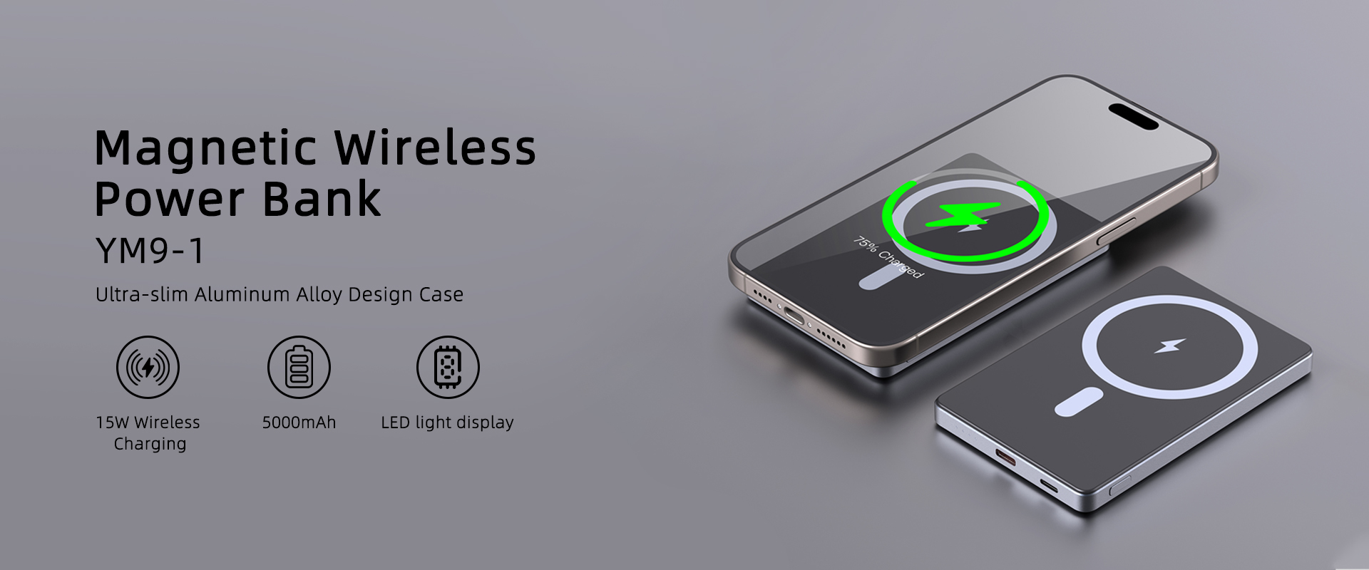 YM9-1 Magnetic Wireless Power Bank