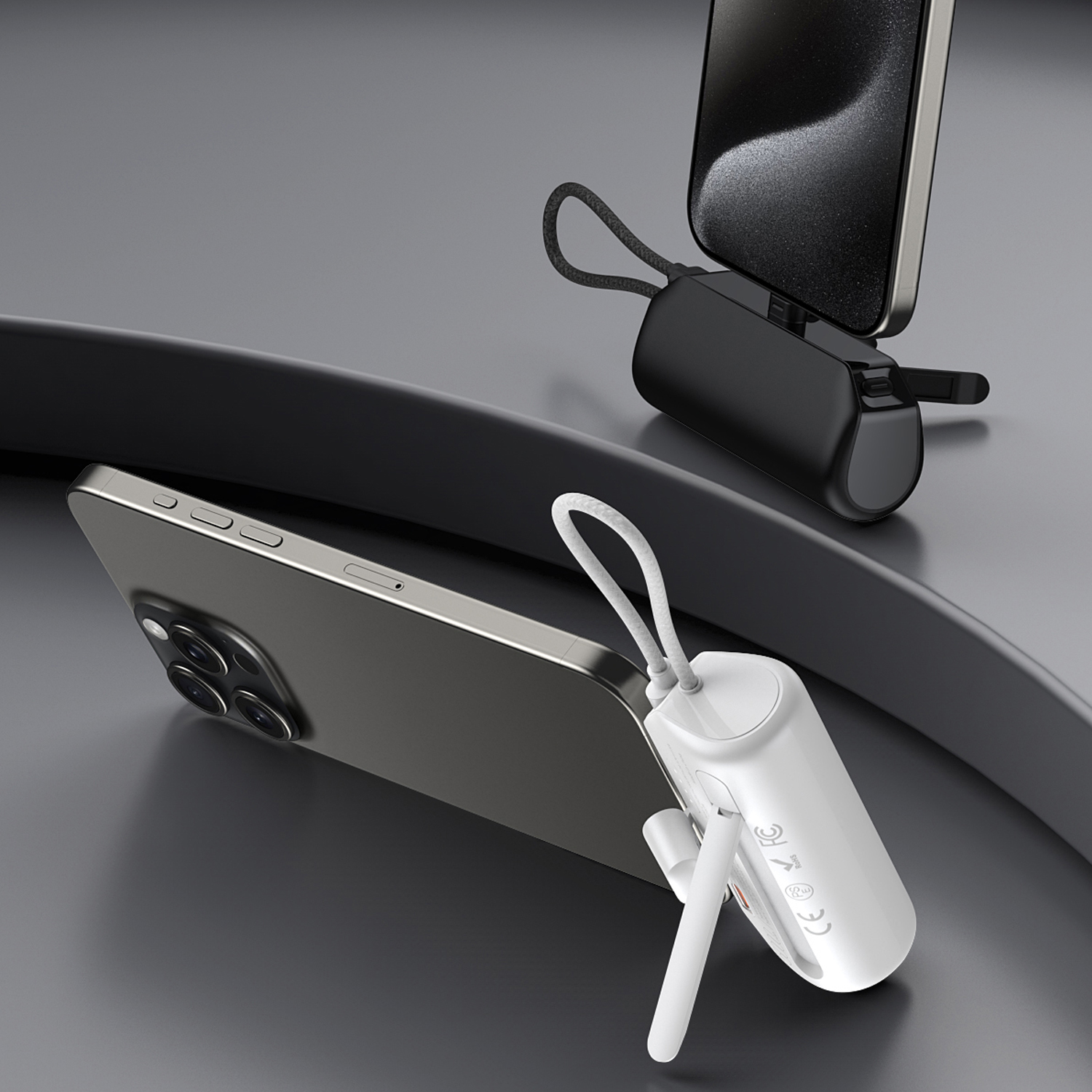 Portable Size Built-in Dual Cable Fast Charging Power Bank
