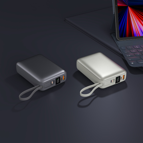 20000 mAh PD 20W Mini-Case Power Bank with Built-in Type-C Cable