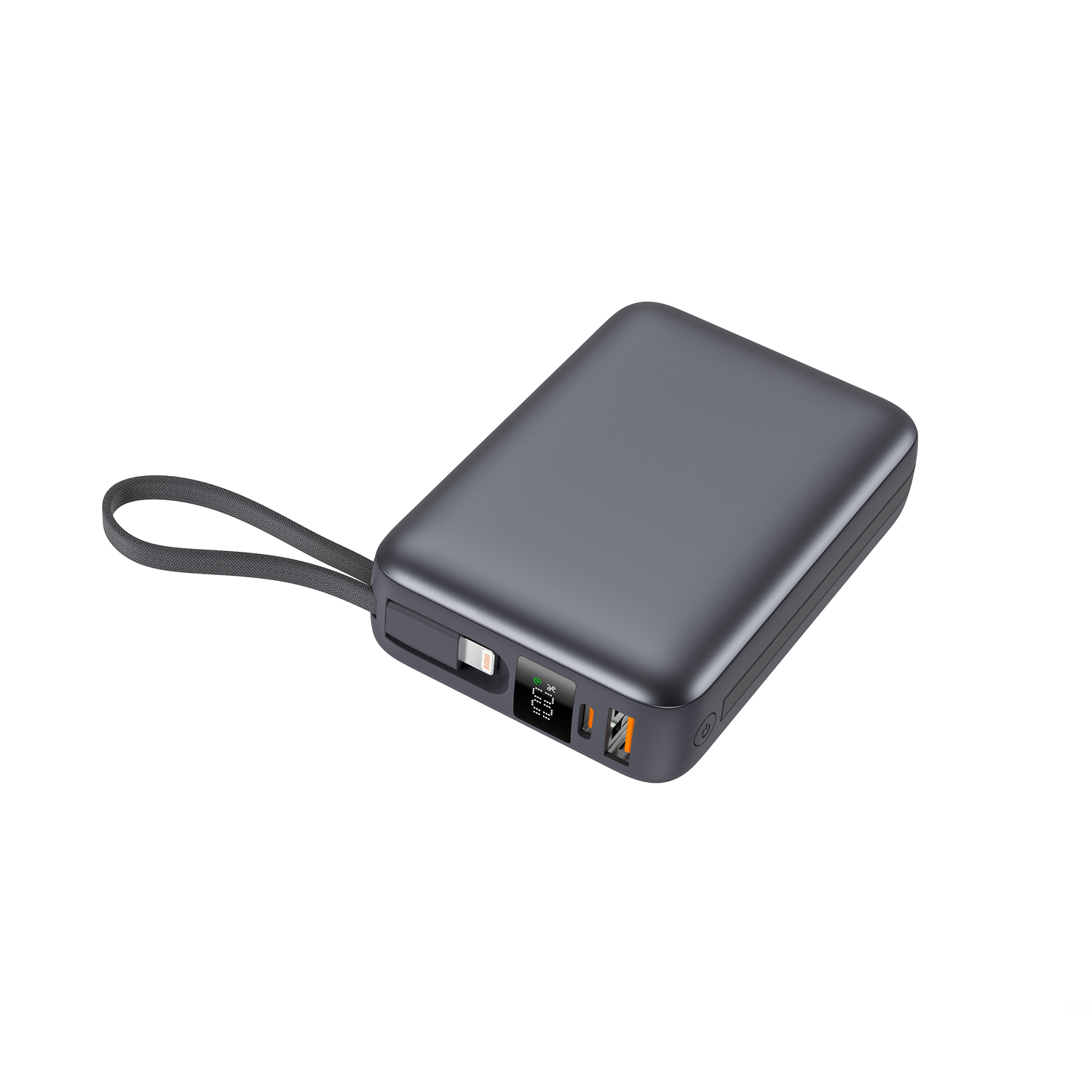20000 mAh PD 20W Mini-Case Power Bank with Built-in Type-C Cable