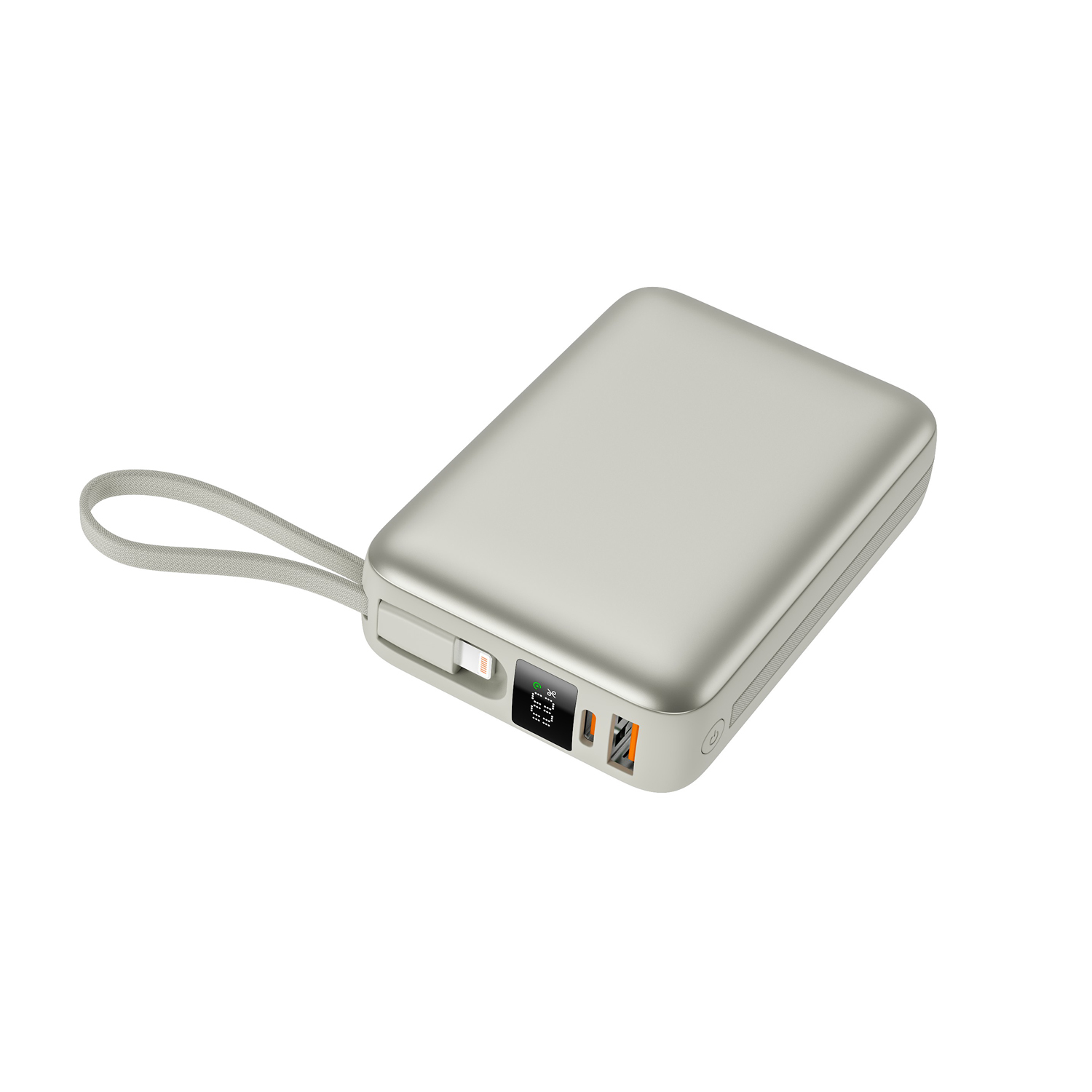 20000 mAh PD 20W Mini-Case Power Bank with Built-in Type-C Cable