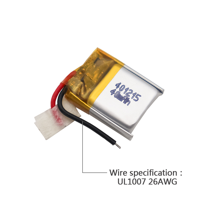 China Polymer Lithium-ion Cell Manufacturer Supply Children Toy Rechargeable Battery UFX 401215  40mAh 3.7V Li-ion Battery