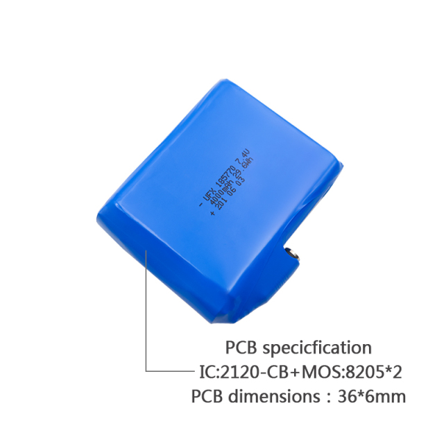 중국 리튬 이온 전지 제조업체 맞춤형 공기 청정기 배터리 UFX 654065-5C 1900mAh 3.7V 5C 방전 배터리 팩