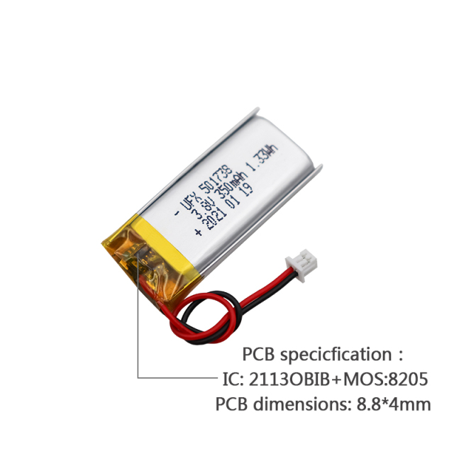 리튬이온 배터리 공장, 맞춤형 안마기 고압 배터리, UFX 501738 350mAh 3.8V, 안전 리튬이온 배터리, 리튬이온 배터리, 배터리,