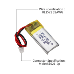 중국 리튬 이온 전지 제조업체 맞춤형 공기 청정기 배터리 UFX 654065-5C 1900mAh 3.7V 5C 방전 배터리 팩