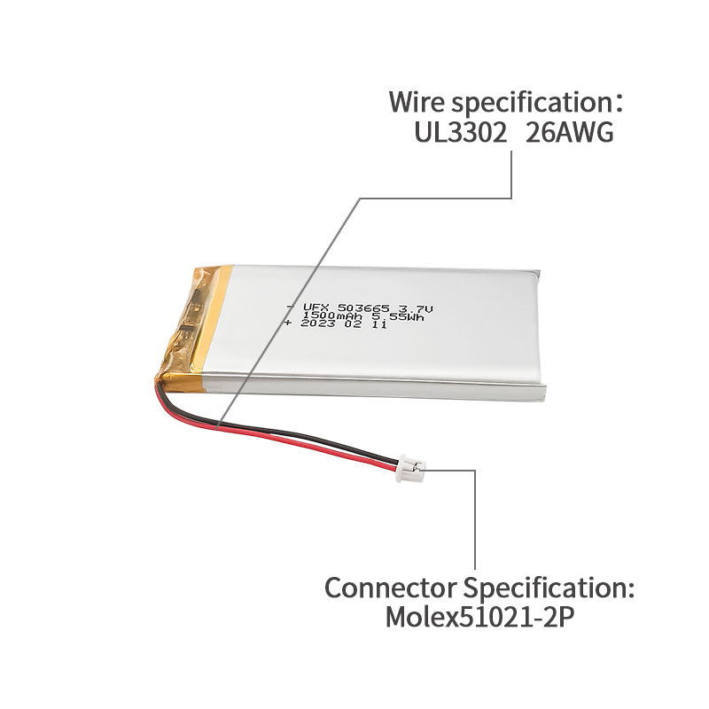 중국 리튬이온전지 공장 미용기 리튬이온전지 UFX 503665 1500mAh 3.7V 안전 리튬이온전지