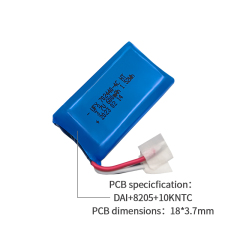 중국 리튬 이온 전지 제조업체 맞춤형 공기 청정기 배터리 UFX 654065-5C 1900mAh 3.7V 5C 방전 배터리 팩