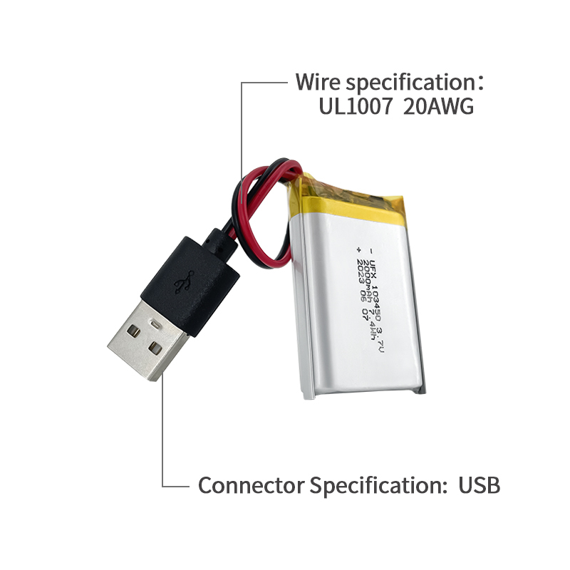 Polymer Lithium-ion Cell Manufacturer Wholesale Medical Wearable Equipment Rechargeable Battery UFX103450 2000mAh 3.7V Rechargeable Li-po Battery