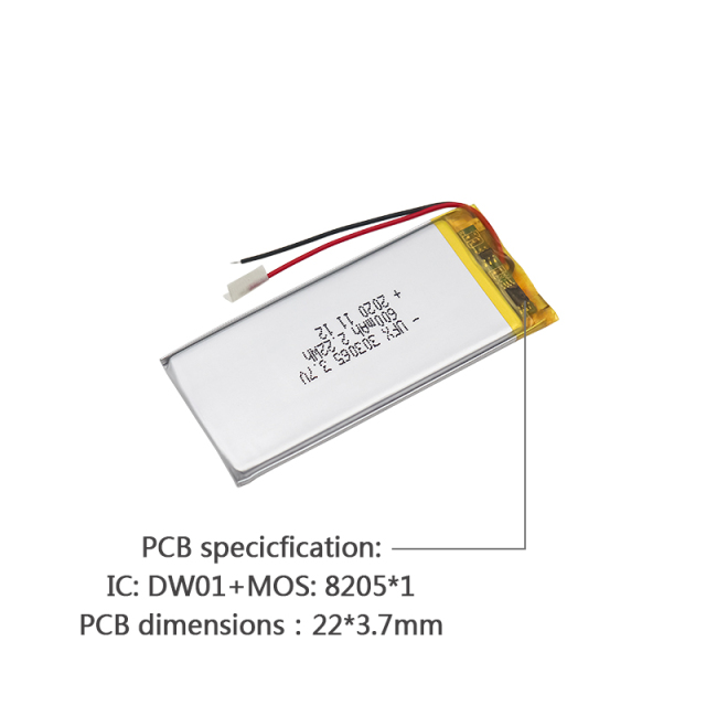 China Polymer Li-ion Cell Manufacturer Wholesale Rechargeable Battery for Smart Table Lamp UFX 303065 600mAh 3.7V Lithium-ion Battery