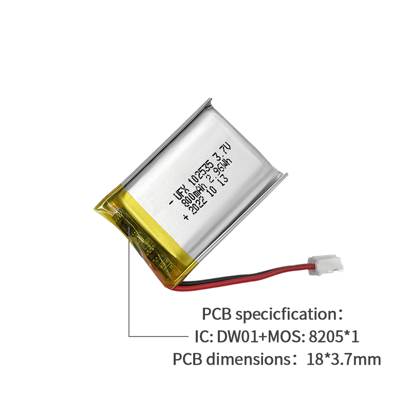 Chinese Li-po Cell Factory Customized VR Glasses Battery UFX 102535  800mAh 3.7V Lithium-polymer Battery