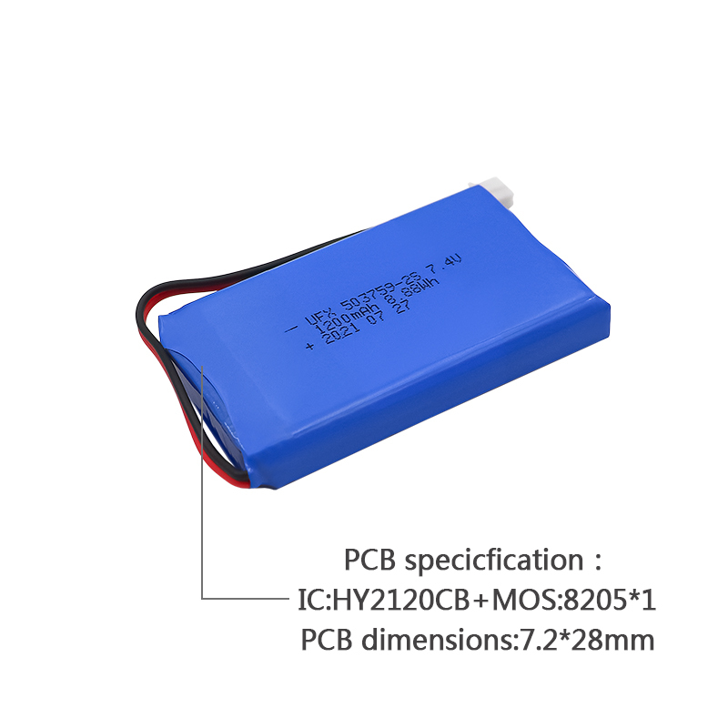 Manufactory OEM Vanity Mirror Battery UFX 503759-2S 1200mAh 7.4V Li-ion Battery Pack