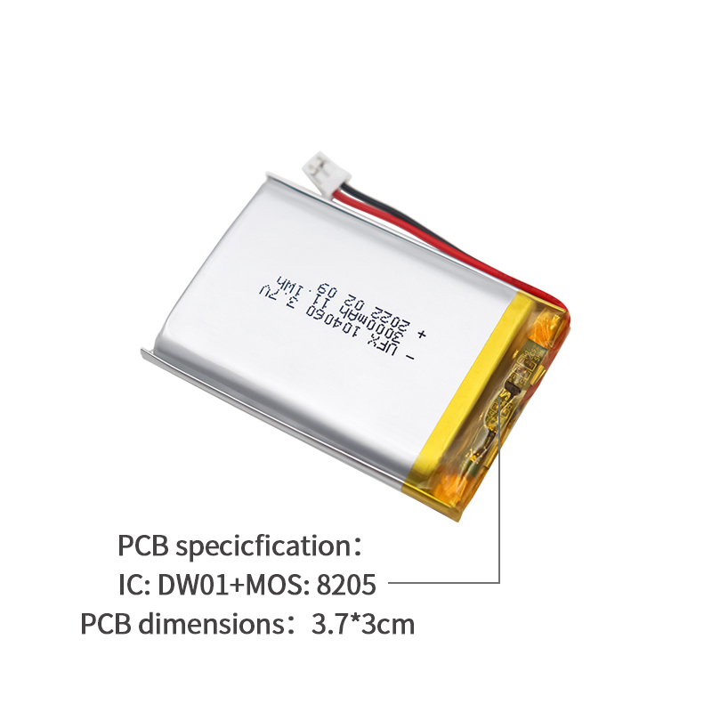 리튬 이온 폴리머 배터리 공장 도매 미용기기 배터리 UFX 104060 3000mAh 3.7V 리튬 이온 재충전형 배터리 팩