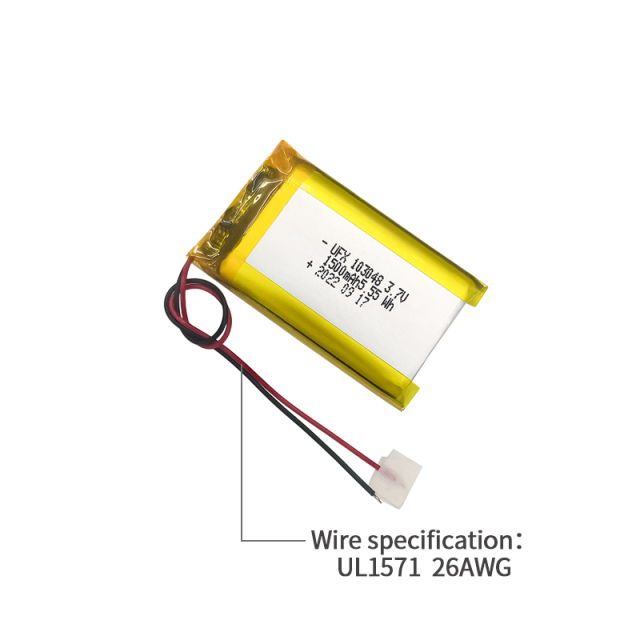 중국 폴리머 리튬이온 셀 제조업체 도매 얼굴 미용기기 배터리 UFX 103048 1500mAh 3.7V 리포 배터리 팩