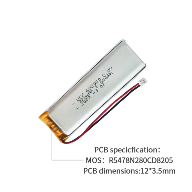 중국 리튬 이온 셀 공장 뷰티 기기용 고품질 충전식 배터리 생산 UFX 602060 970mAh 3.8V 리포 배터리 팩