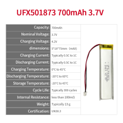 세포 공장 도매 도매 원격 제어 배터리 UFX 501873 700mAh 3.7V 안전 리포 배터리